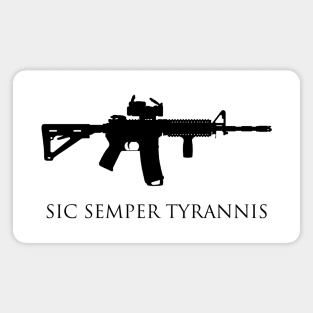 AR-15 - Sic Semper Tryannis (Black Logo) Magnet